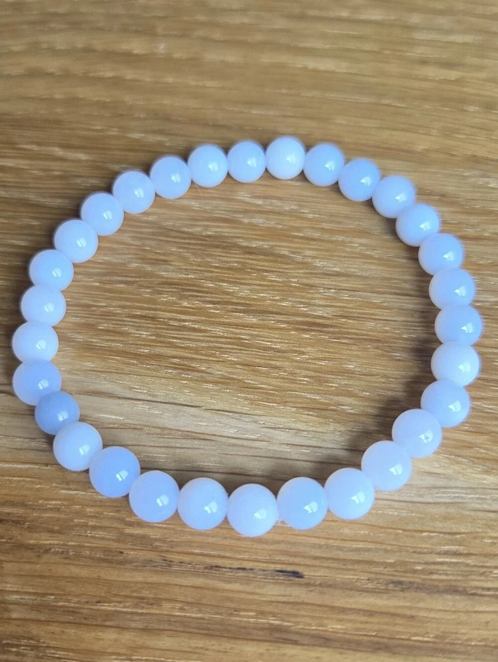 Chalcedony Beaded Stretch Bracelet | Handmade